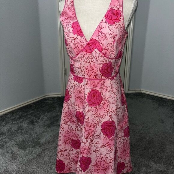 Floral Pink Sleeveless Dress - Picture 3 of 6
